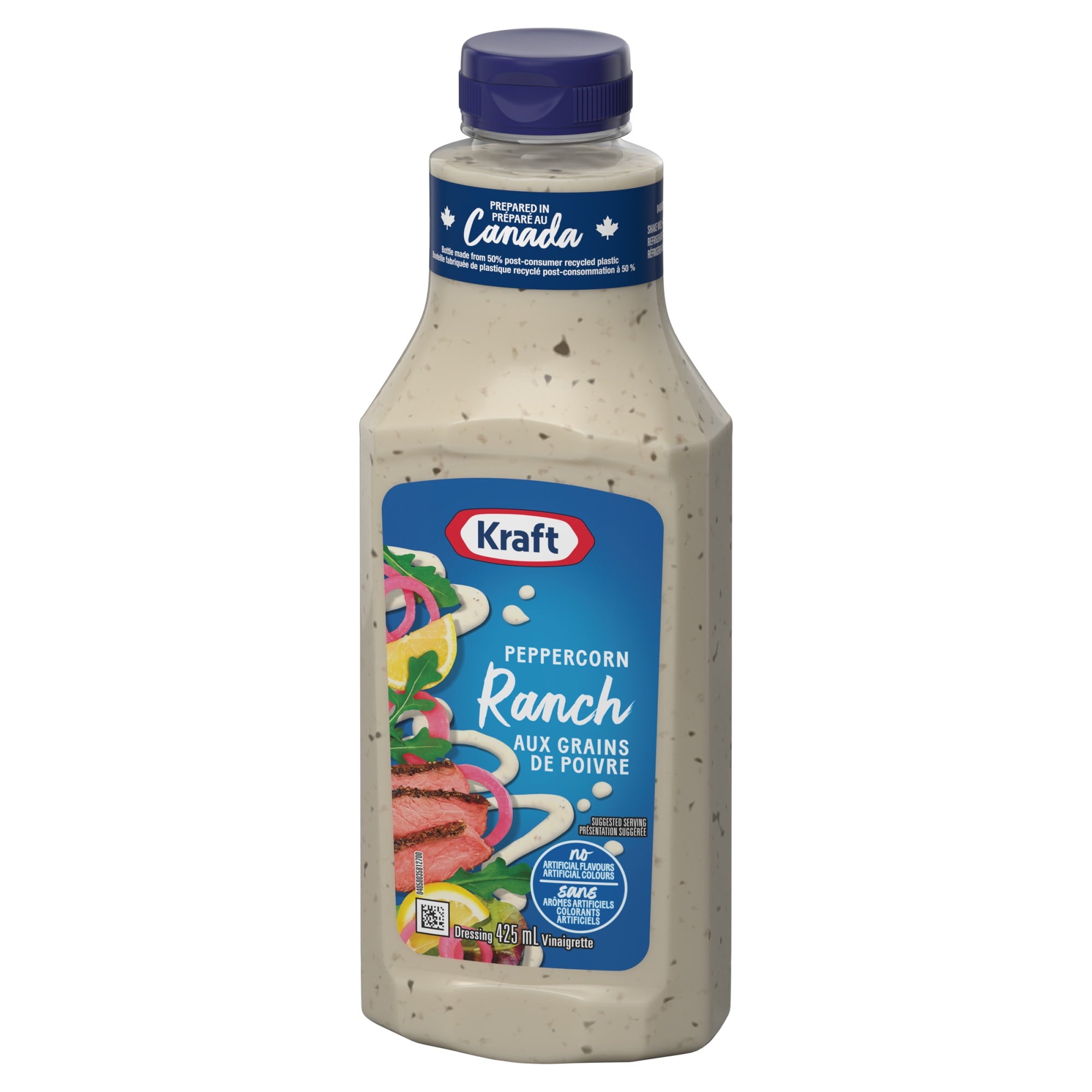 Kraft Peppercorn Ranch Dressing 425ml/14.4 oz., Bottle, front of bottle
