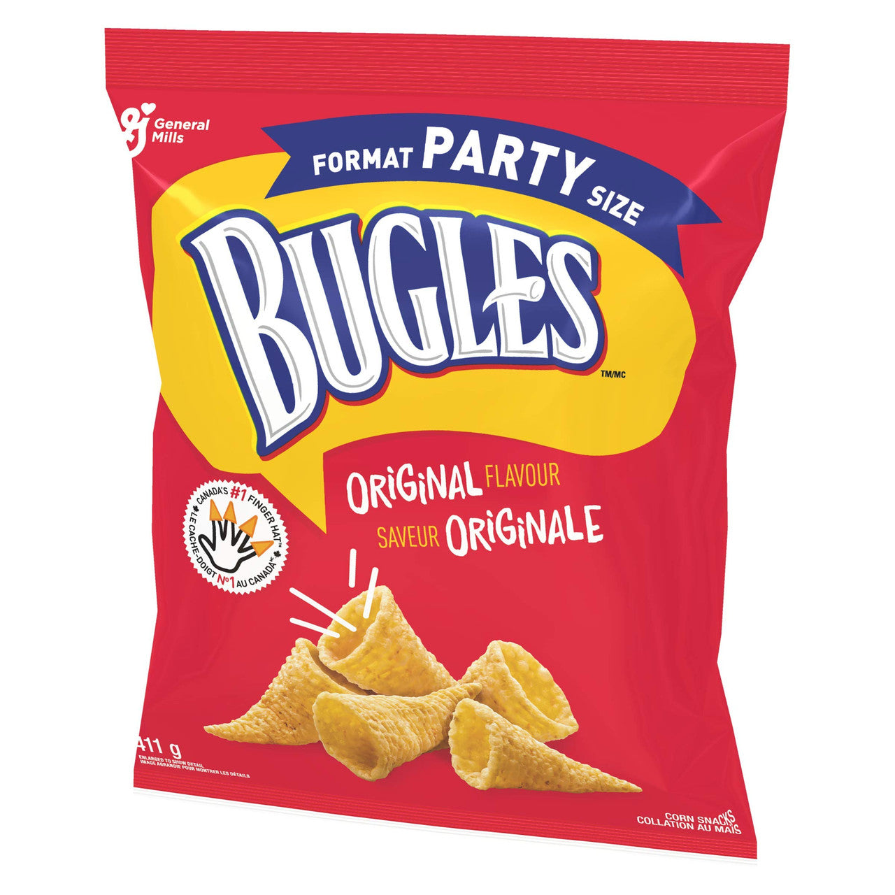 Bugles Original Flavour Corn Snacks Party Size, 411g/14.5 oz., {Imported from Canada}