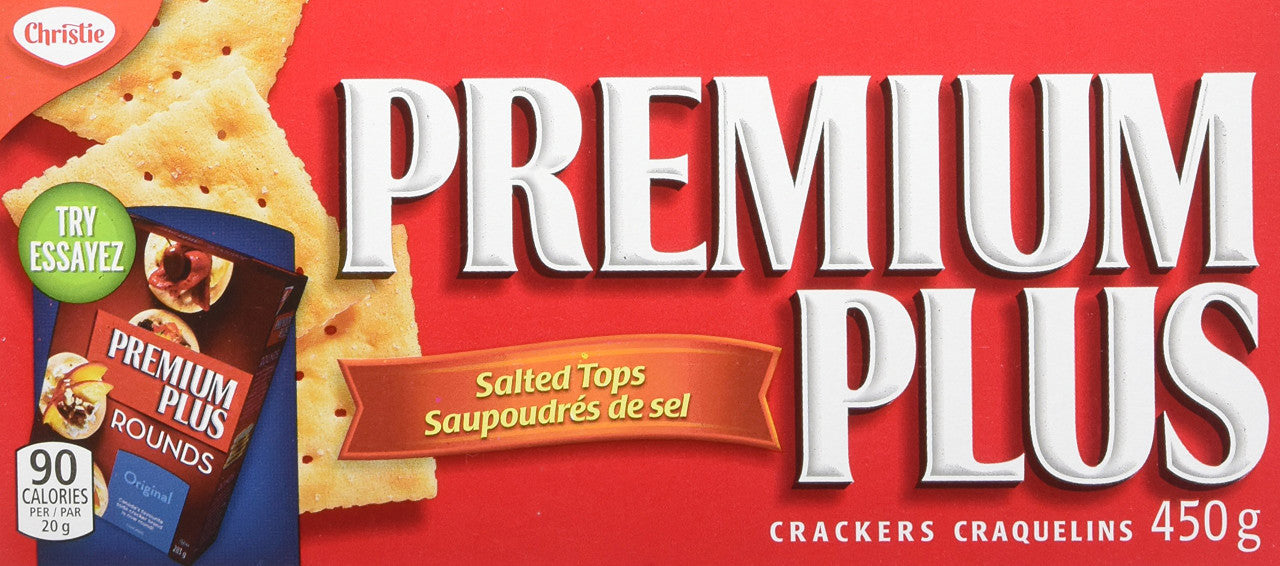 Christie Premium Plus Salted Saltines, 450g/15.9 oz., {Imported from Canada}