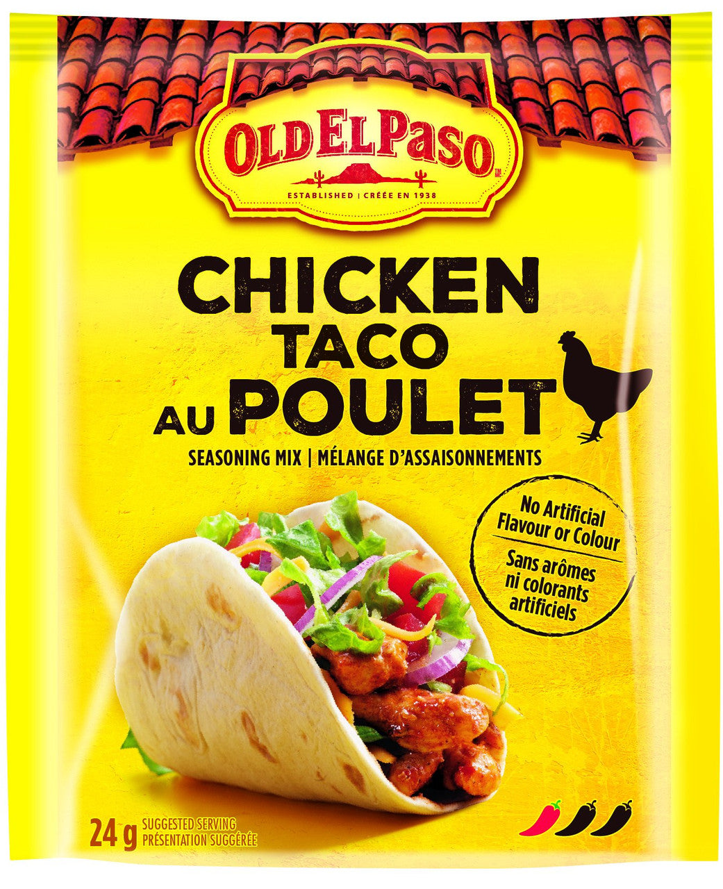 Old El Paso Chicken Taco Seasoning Mix, 24g/0.8oz., {Imported from Canada}