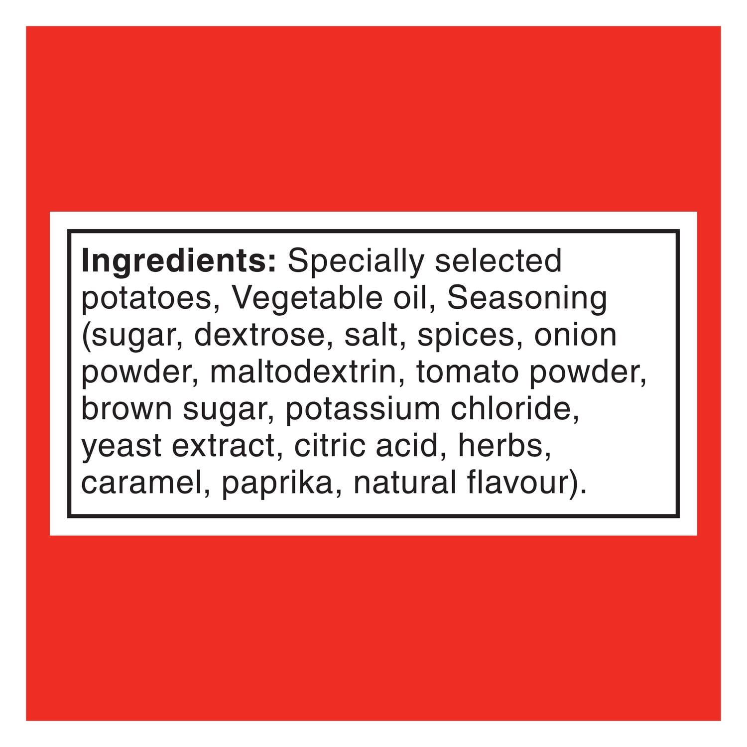 Lays LAYSFEST BBQ Potato Chips, 220g/7.8 oz - Ingredients Label