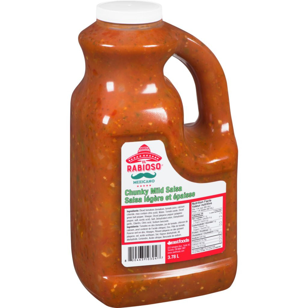 El Rabioso Chunky Mild Salsa, 3.78l/ 1 Gallon {Imported from Canada}