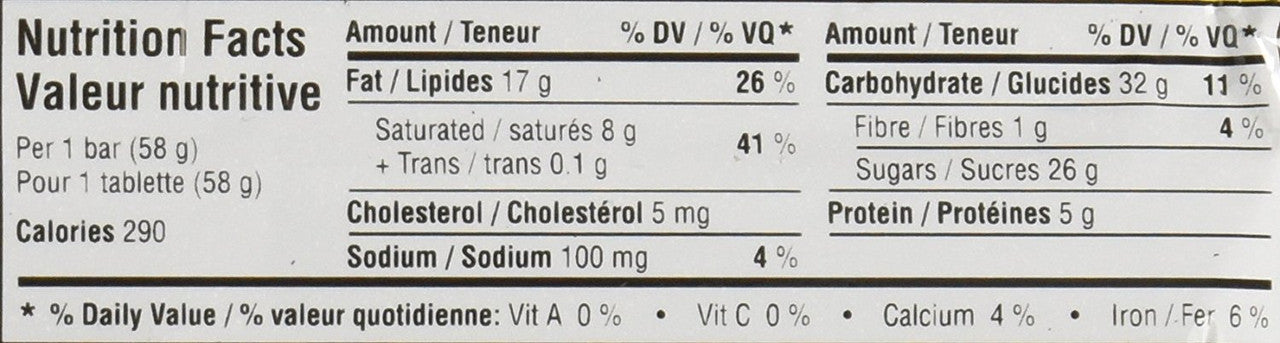 Cadbury Wunderbar Chocolate Bars (10ct) 58g/2 oz., Each {Imported from Canada}