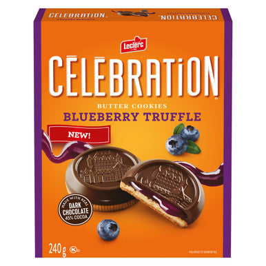 Leclerc Celebration Blueberry Truffle Cookies, 240g/8.5 oz. Box {Imported from Canada}