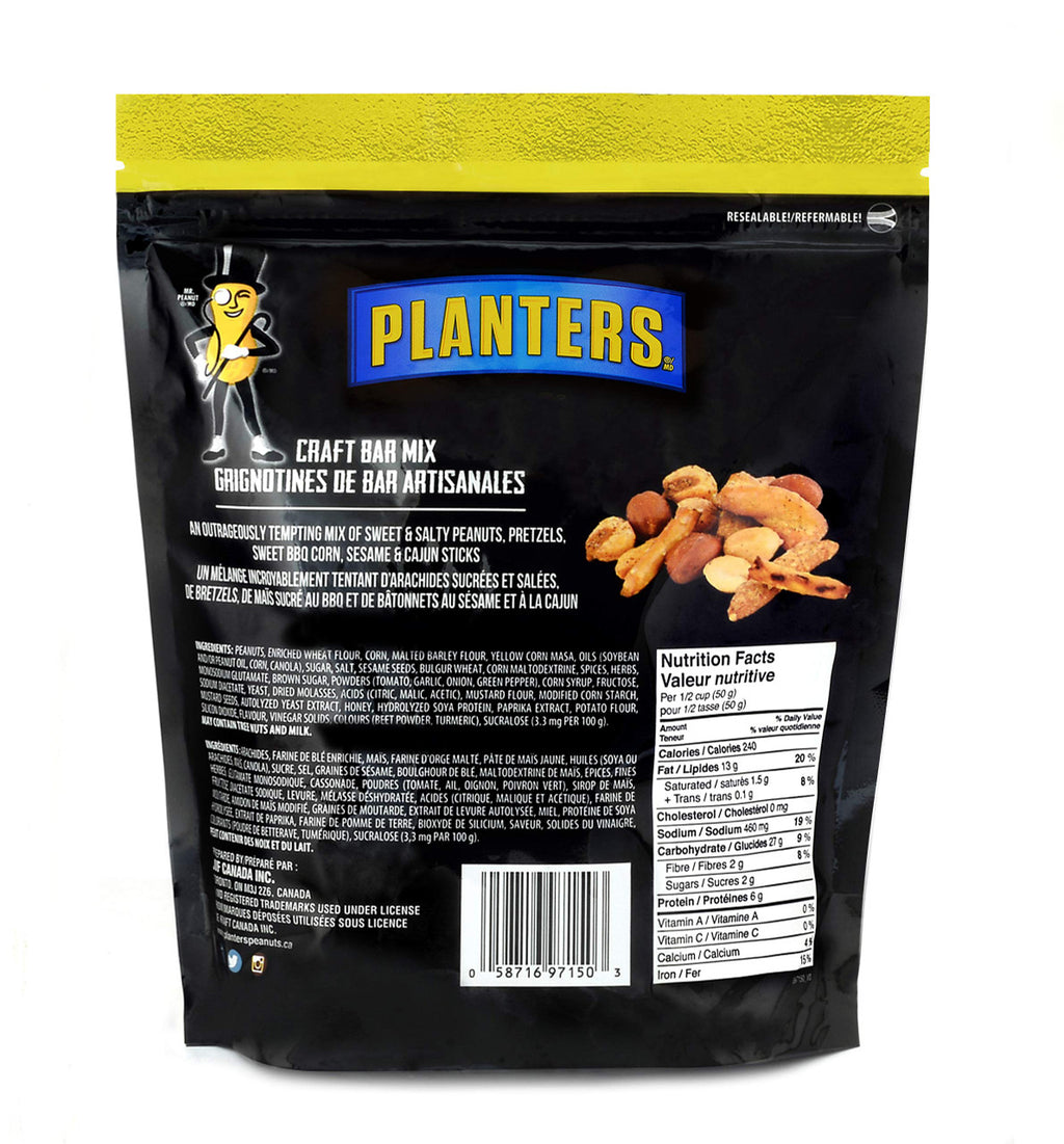 Planters Peanuts, Craft Bar Mix, 550g/19.4 oz., {Imported from Canada}