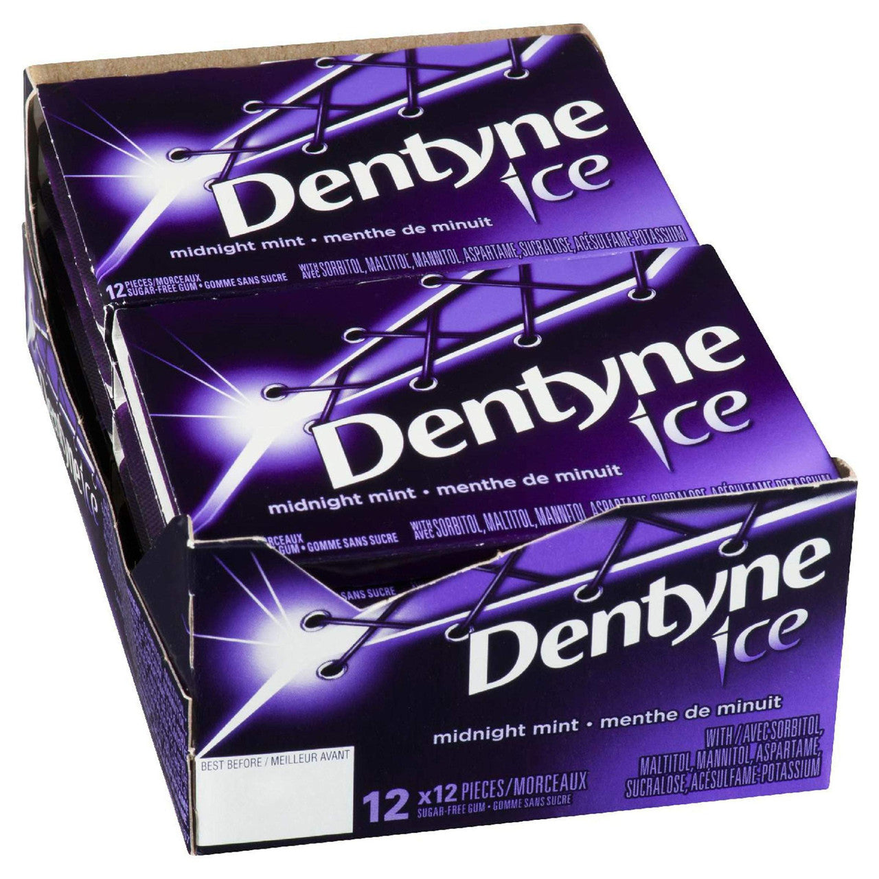 Dentyne Ice Bubble Gum, Midnight Mint, 12 Count {Imported from Canada}
