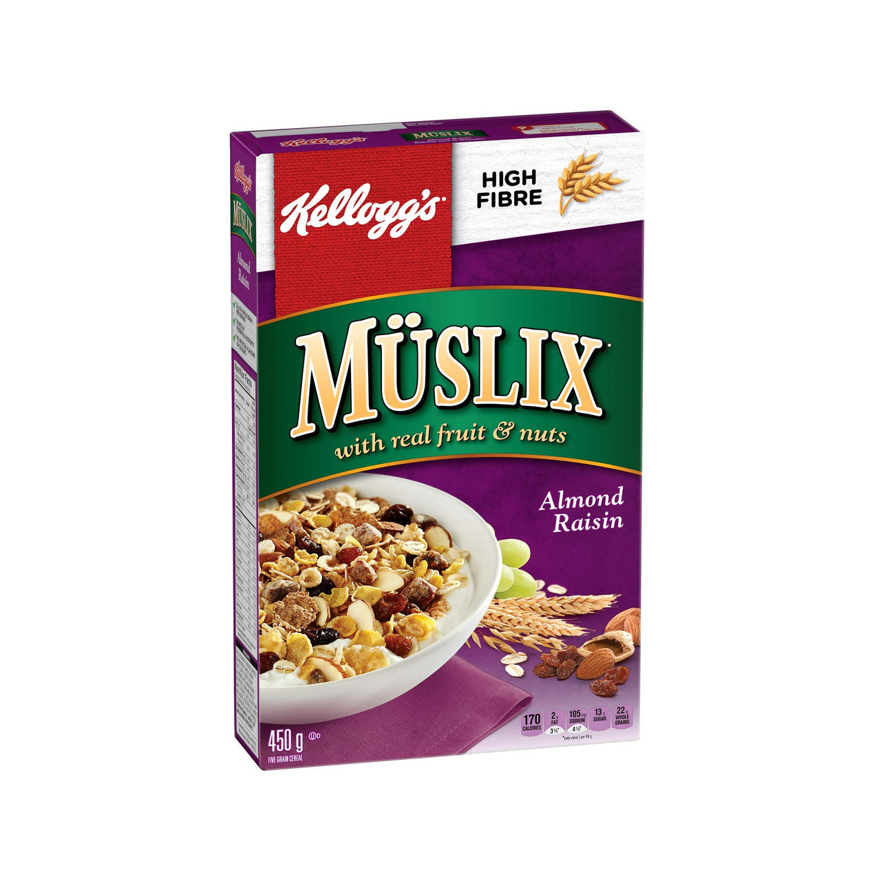 Kellogg's Muslix Almond Raisin Cereal 450g/15.9oz (Imported from Canada)