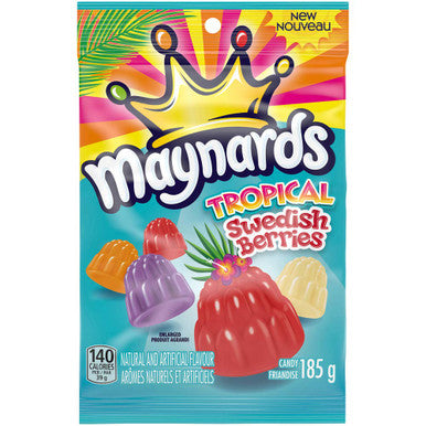 Maynards Gummy Tropical Swedish Berries 185g/6.5 oz., {Imported from Canada}