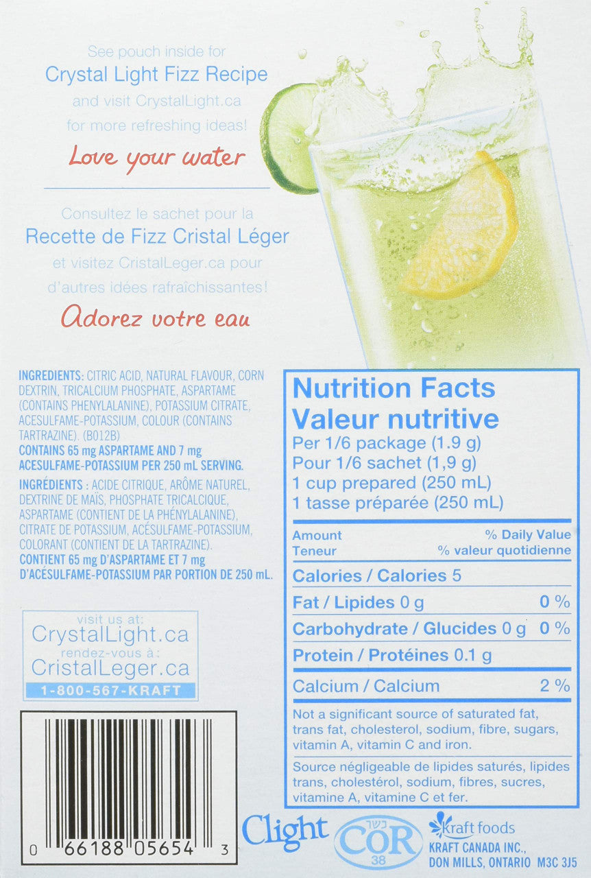 Crystal Light Pitcher Packs, Lemon Lime, 112 Packets (28 Boxes of 4 Packets) {Imported from Canada}