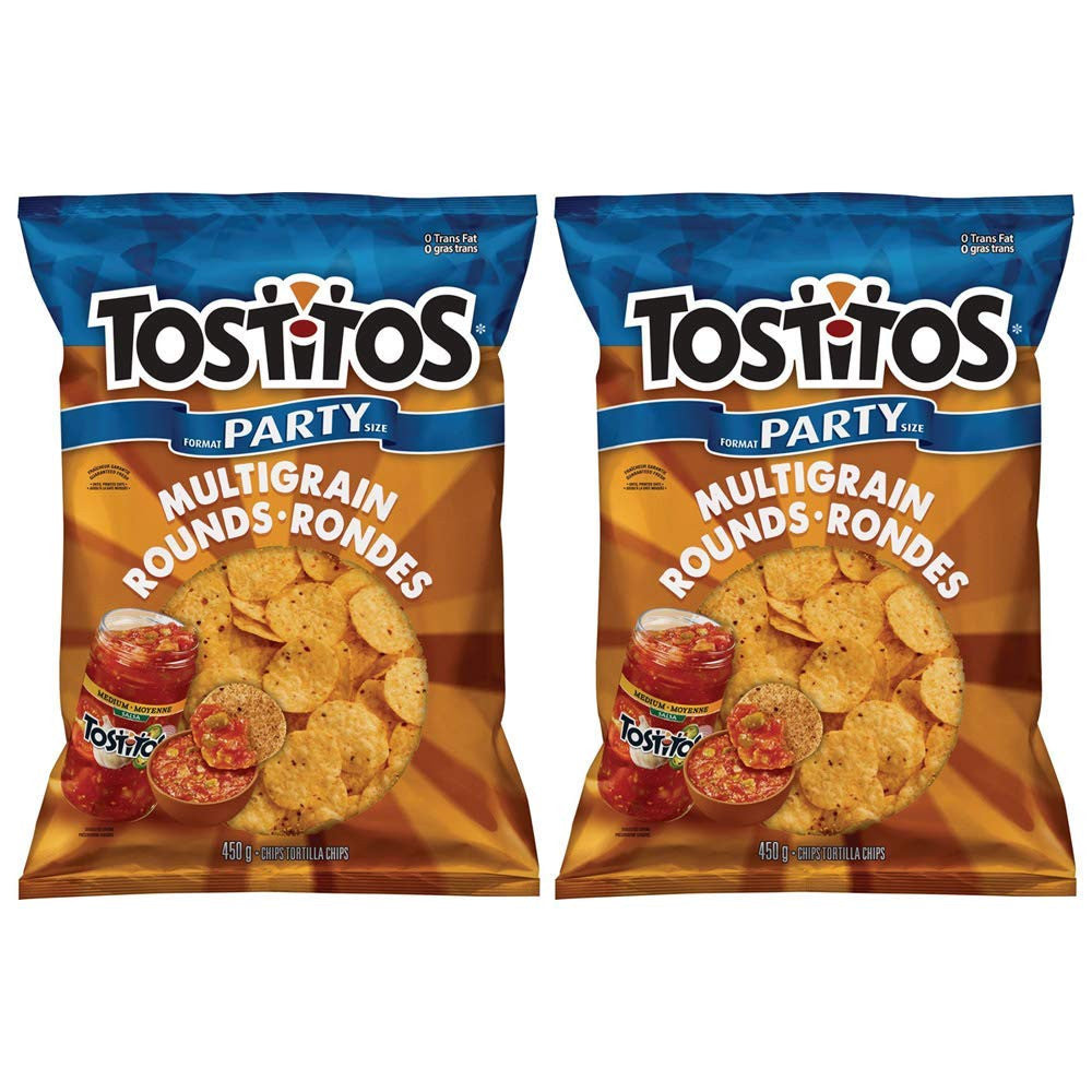 Tostitos Multigrain Rounds Tortilla Chip Party Size, 450g/15.9oz, 2-Pack {Imported from Canada}