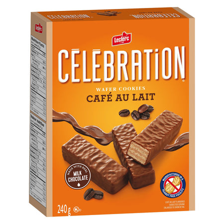 Leclerc Celebration Café au Lait Wafer Cookies, 240g/8.5 oz. Box {Imported from Canada}