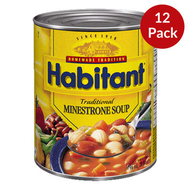 Habitant Traditional Minestrone Soup 796ml/28 fl. oz. 12-Pack {Imported from Canada}