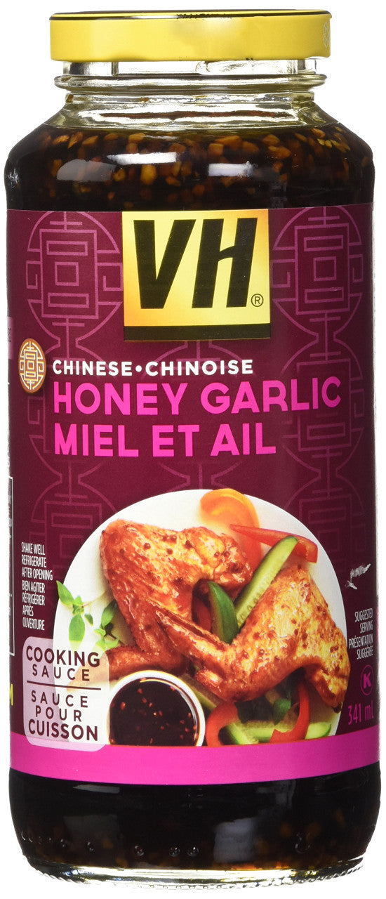 VH Honey Garlic Cooking Sauce (12 Pack), 341ml/11.5oz/Jars, (Imported from Canada)