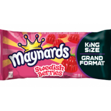 Maynards Swedish Berries King Size, 96 Grams/3.4 Ounces - 18 Pack, {Imported from Canada}