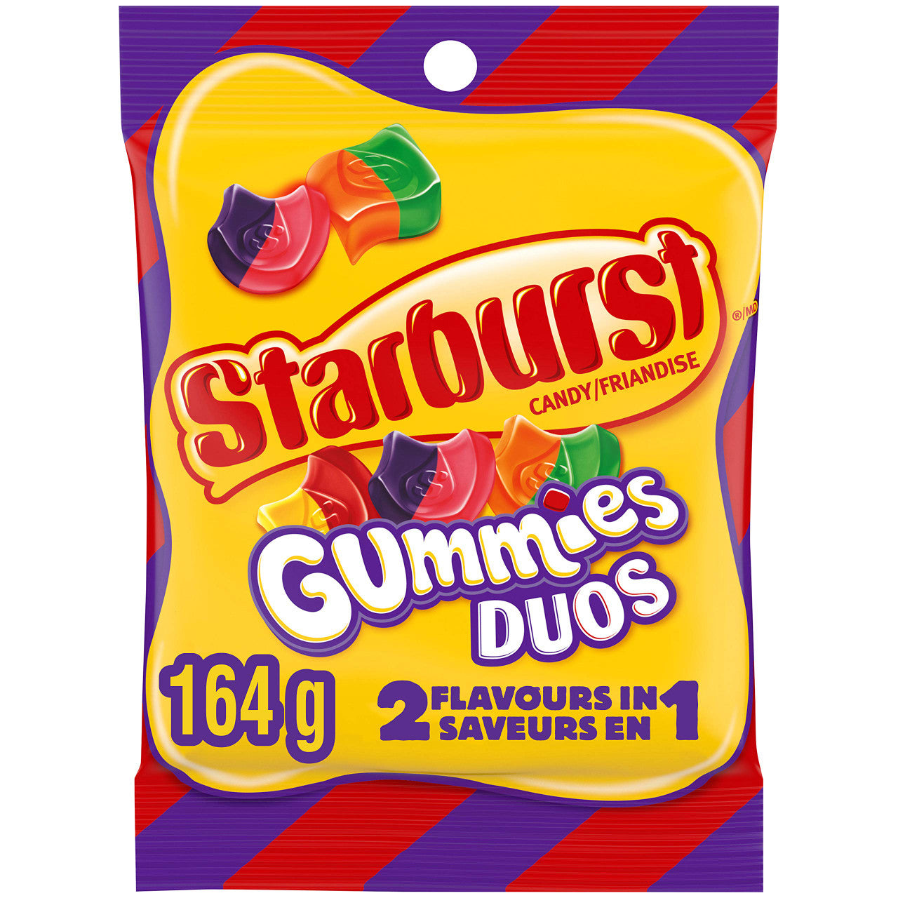 Starburst Duos Gummies Candies, Fruit Flavoured, Bag,164g/5.8oz, (Imported from Canada)