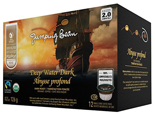 Jumping Bean Deep Water Dark Coffee, 12 Count {Imported from Canada}