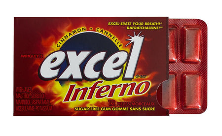 Excel Sugar-Free Gum, Cinnamon (Inferno), 12 Count {Imported from Canada}