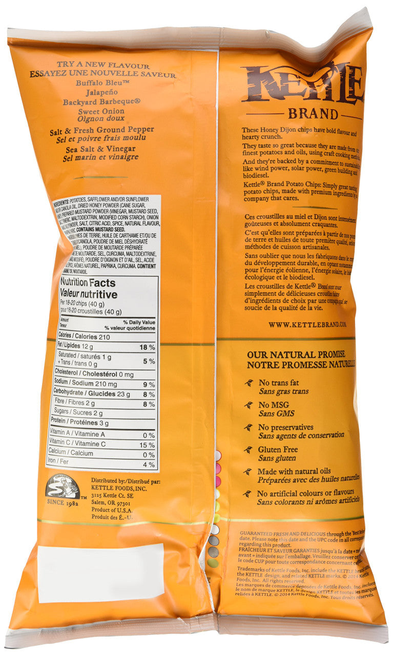Kettle Potato Chips, Honey Dijon,  220g/7.8oz., {Imported from Canada}