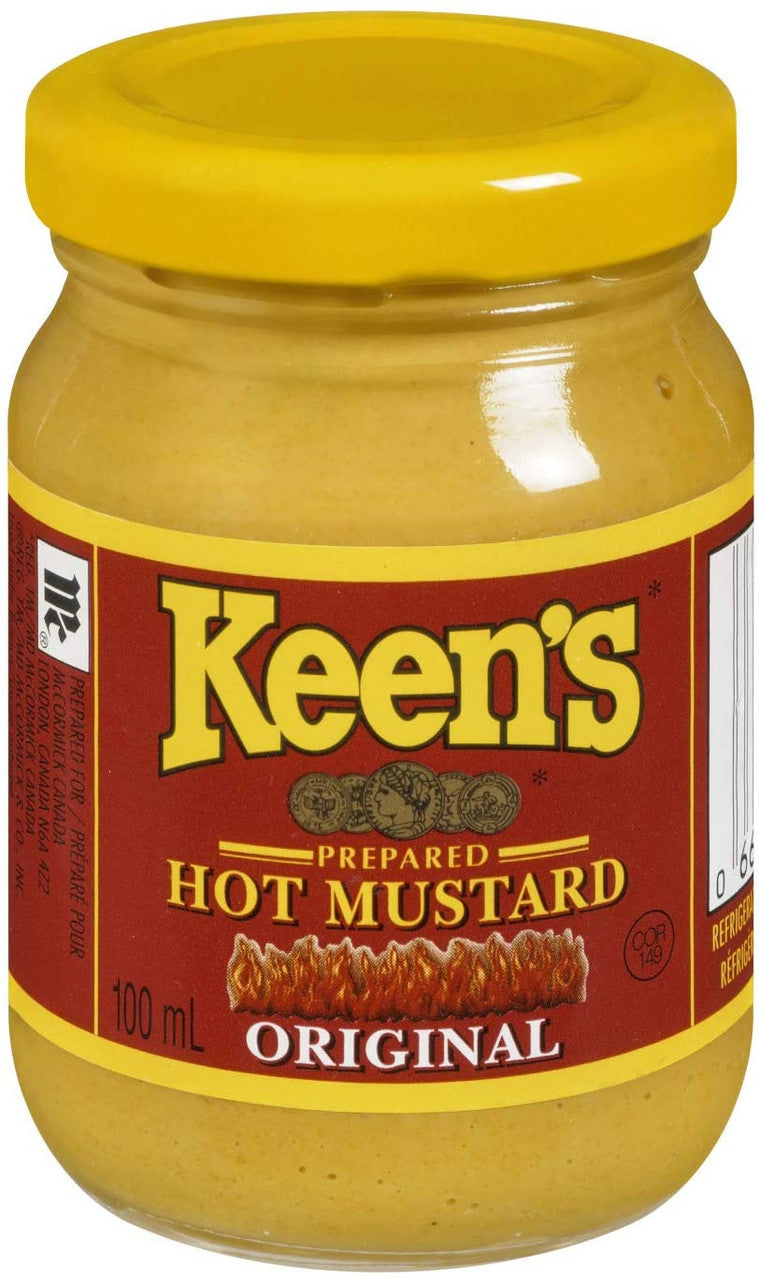Keen's Prepared, Hot Mustard, 100ml/3.4 fl.oz., Case Pack 12 Count {Imported from Canada},