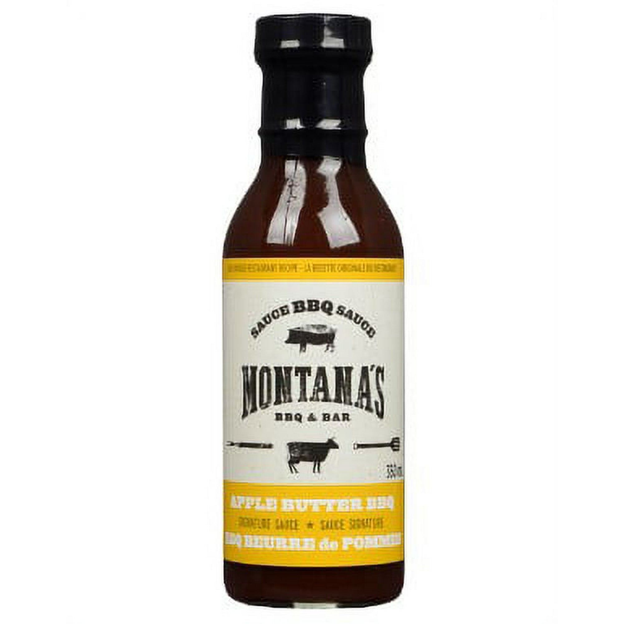Montana's Apple Butter BBQ Sauce, front of bottle