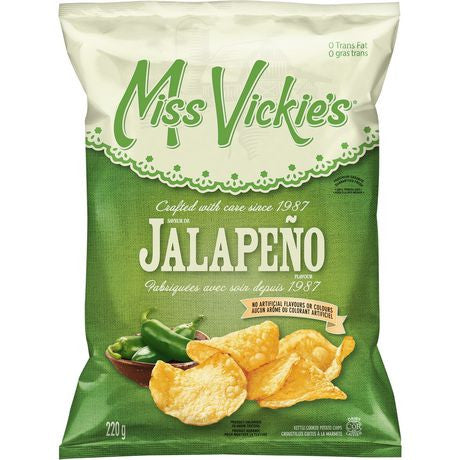 Miss Vickie's Kettle Cooked Jalapeno Potato Chips 220g {Imported from Canada}