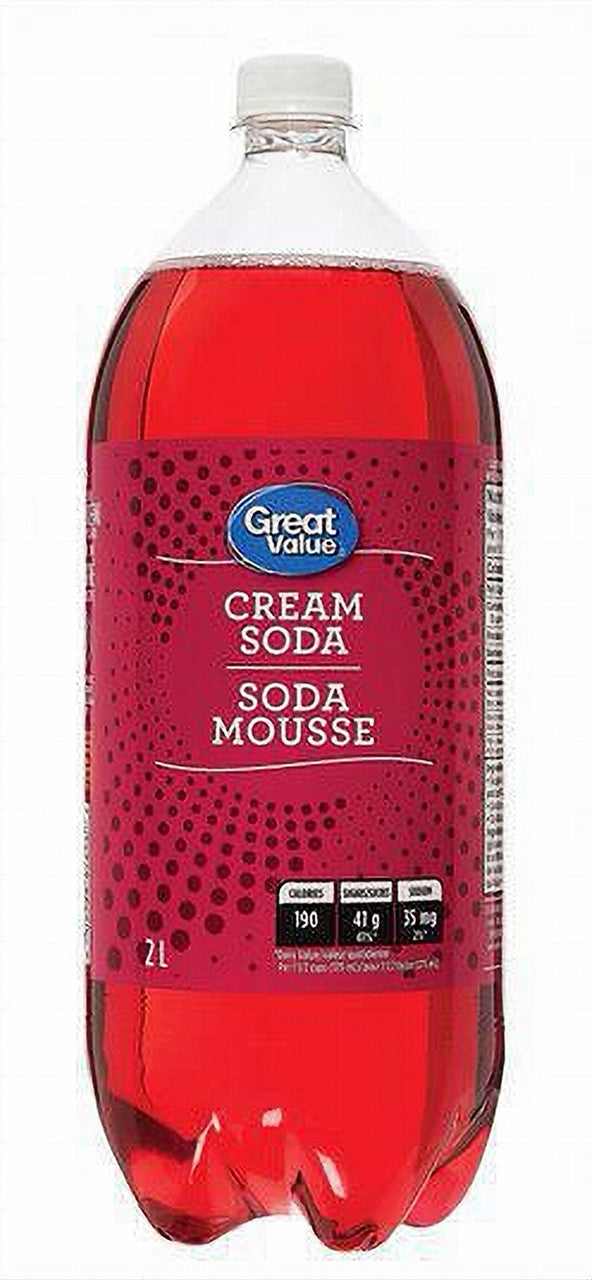 Great Value, Cream Soda, 2 litre/67 fl.oz., Bottle, {Imported from Canada}