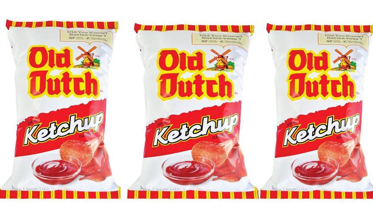 Canadian Old Dutch Potato Chips, Ketchup, Large Family size 3 Pack