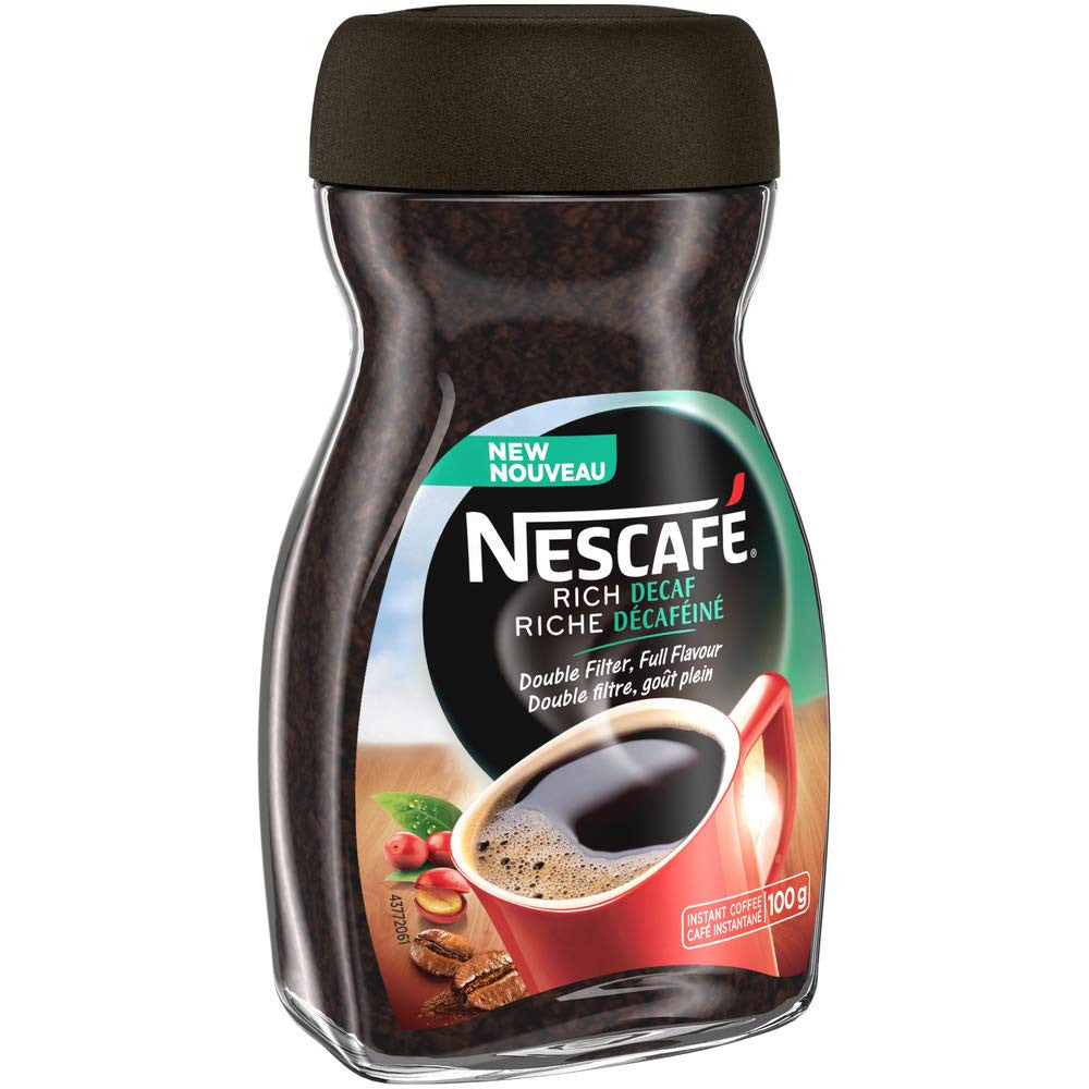 NESCAFE RICH Decaffeinated, Instant Coffee, 100g/3.5oz., Jar, {Imported from Canada}