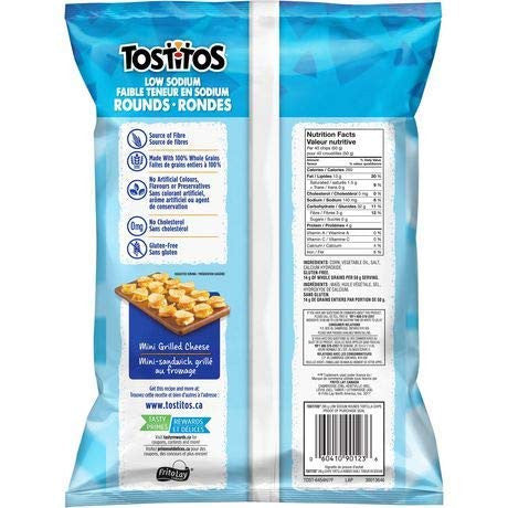 Tostitos Tortilla Low Sodium Rounds Chips 295g/10.4oz, 3-Pack {Imported from Canada}