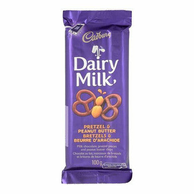 Cadbury Dairy Milk Pretzel & Peanut Butter Milk Chocolate Bar, 6ct, 100g/3.5oz.,{Imported from Canada}