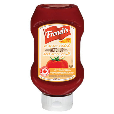 French's, Tomato Ketchup, No Sugar Added, 750ml/25.4oz. (Imported from Canada)