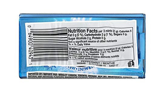 Excel Sugar-Free Mints, 34g Tin, 10 Cases, 3920 total pieces (Peppermint)