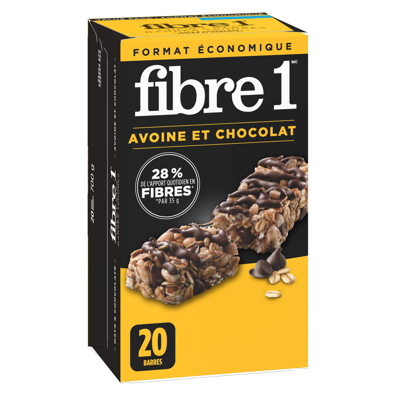 Fibre 1 Chewy Oats & Chocolate Bars, 20 Bars, 700g/24.7oz., {Imported from Canada}