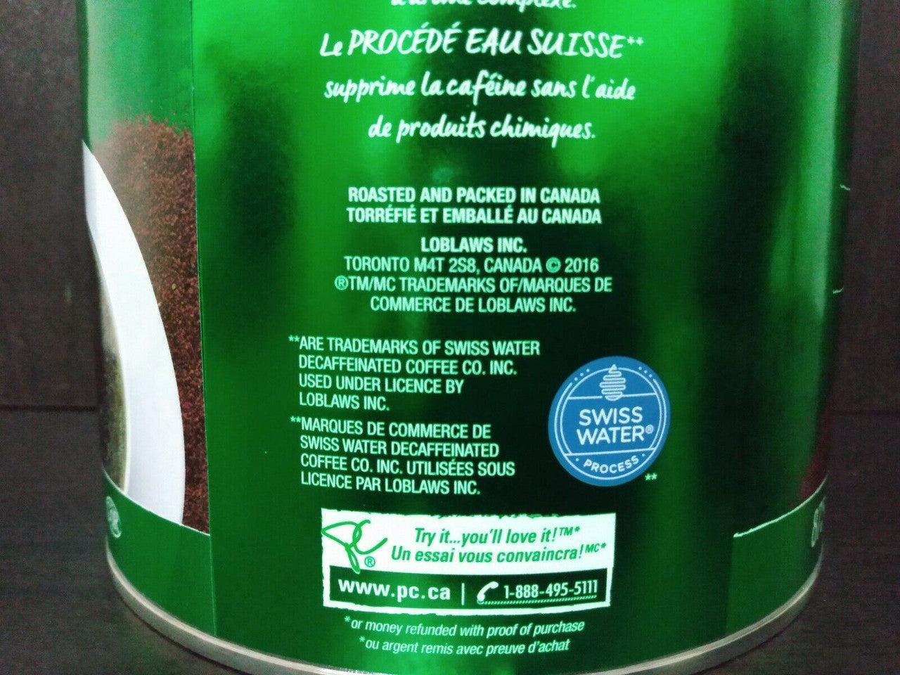 President's Choice, Gourmet Decaffeinated, Medium Roast, Fine 100% Arabica Coffee, 875g/30.9 oz., {Imported from Canada}