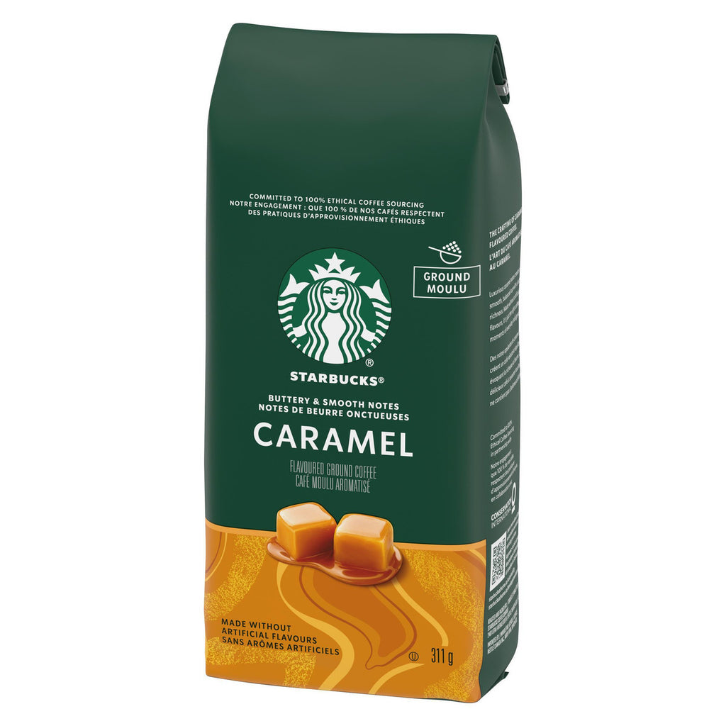 Starbucks Caramel Flavored Ground Coffee, Medium Roasted, 311g/11 oz. Bag {Imported from Canada}