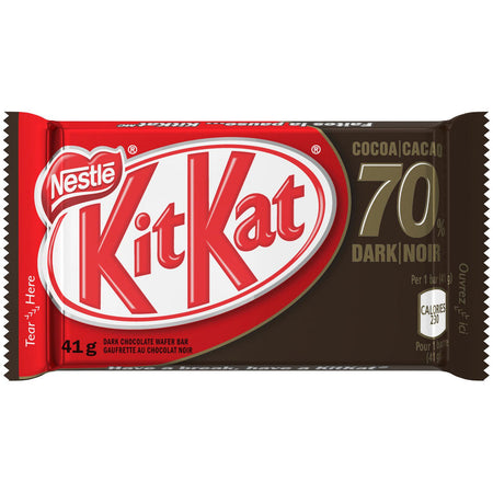 Nestle Kit Kat Dark Bar 70% Cocoa, 41g/1.44oz. -24pk {Imported from Canada}