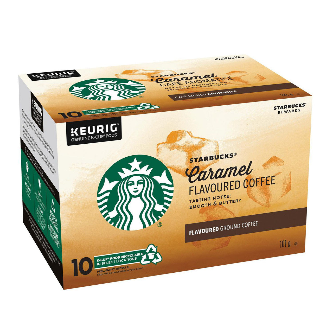 Starbucks Caramel Flavored Coffee K-Cup 10ct, 101g/3.5 oz. (Imported from Canada)