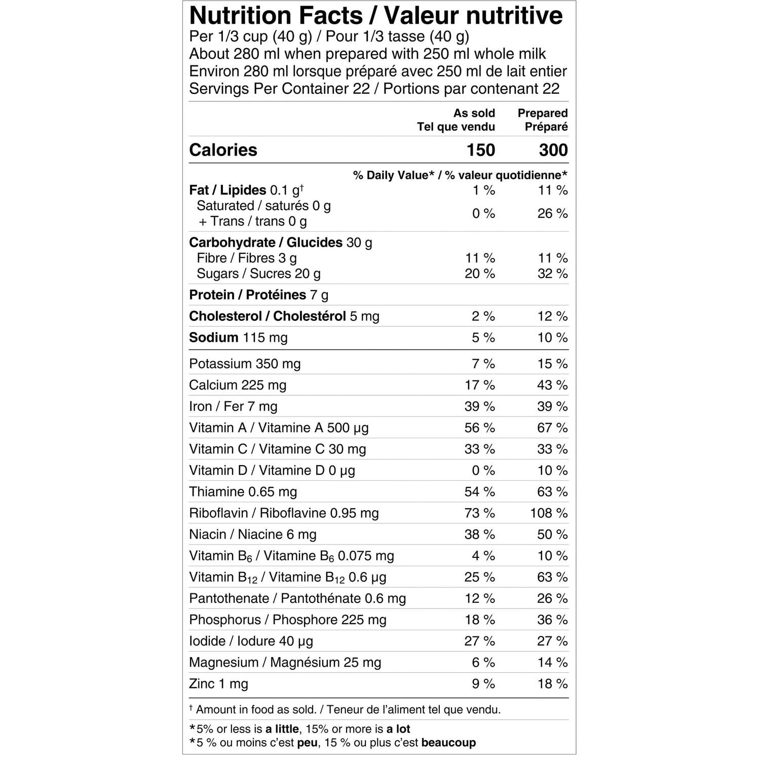 Nutrition facts label for Boost Nutritional Powder Instant Vanilla Breakfast Drink Mix with detailed calorie count and nutritional content.