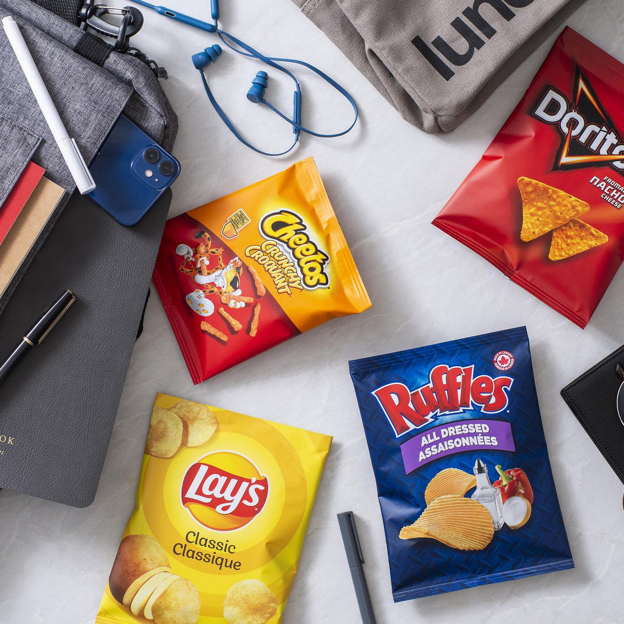 Doritos Favorites Variety Pack, Nacho Cheese, Zesty Cheese, Sweet Chili Heat, (12ctx28g/1 oz.) {Imported from Canada}