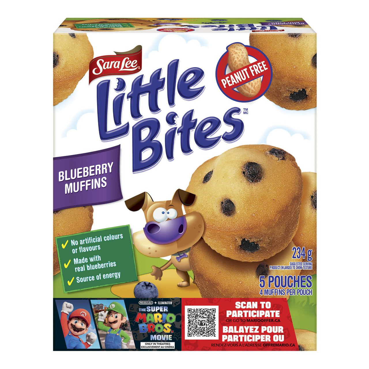 Sara Lee Little Bites Blueberry Muffins, 5 pouches, 234g/8.2 oz. Box {Imported from Canada}