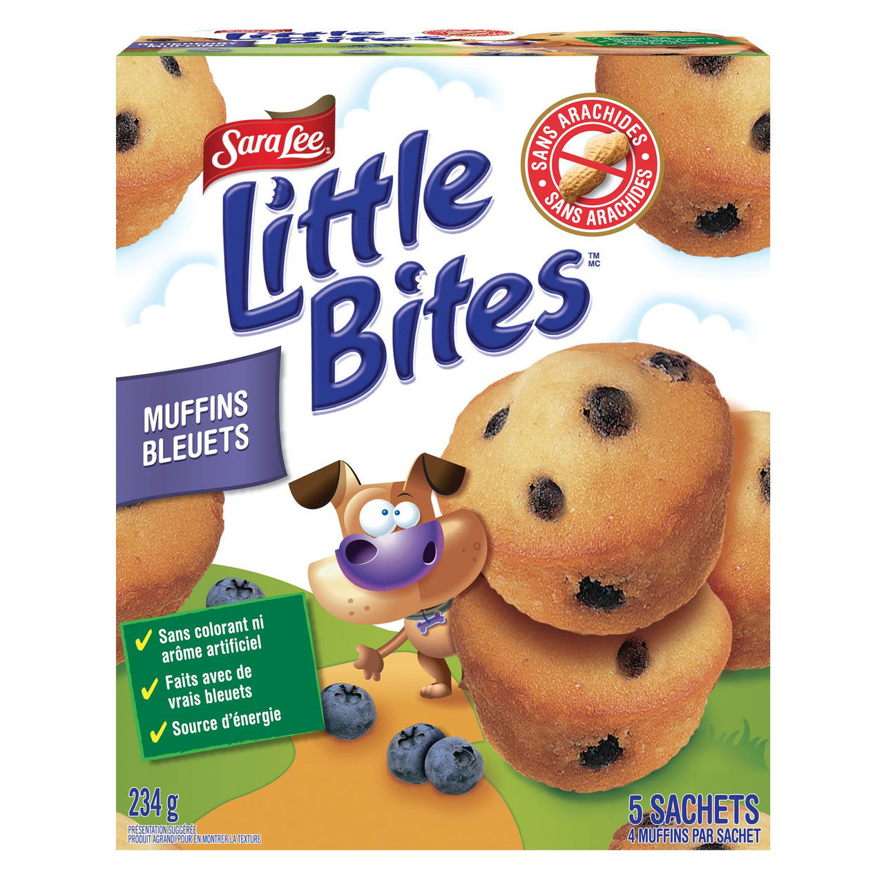Sara Lee Little Bites Blueberry Muffins, 5 pouches, 234g/8.2 oz. Box {Imported from Canada}