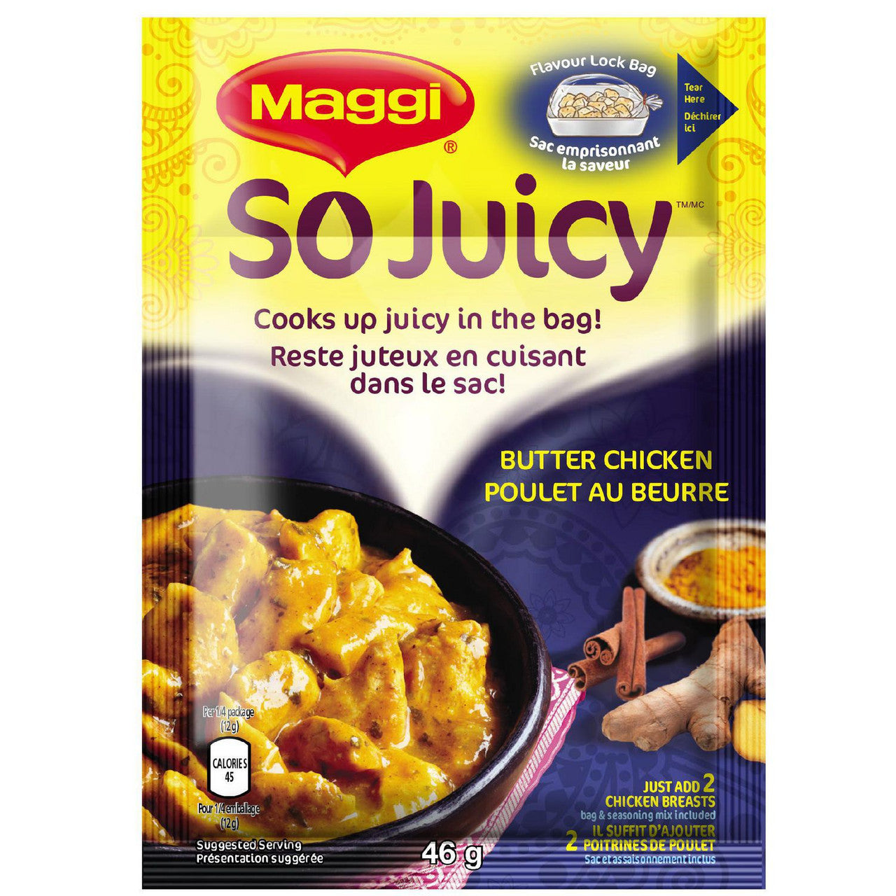 Maggi So Juicy Butter Chicken Seasoning, 46g/1.6 oz., {Imported from Canada}
