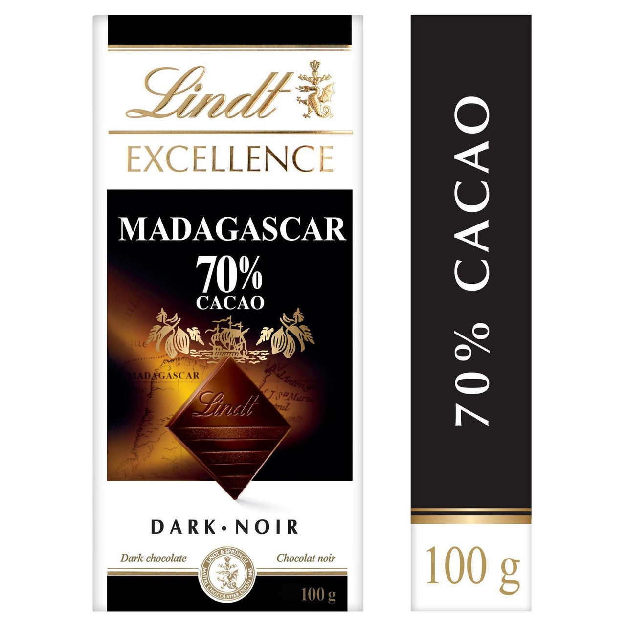 Chocolat noir 75 % - Lindt - 100 g