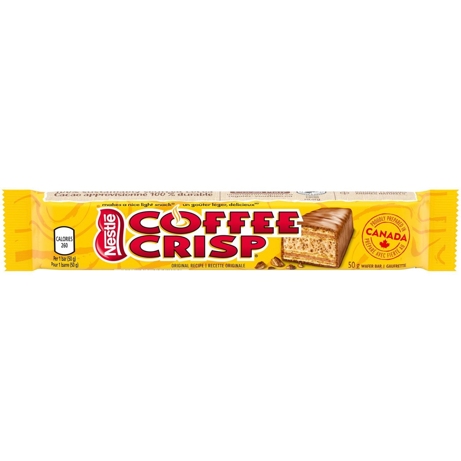 Canadian Coffee Crisp Chocolate Bar, 50g/1.75 oz. Bar