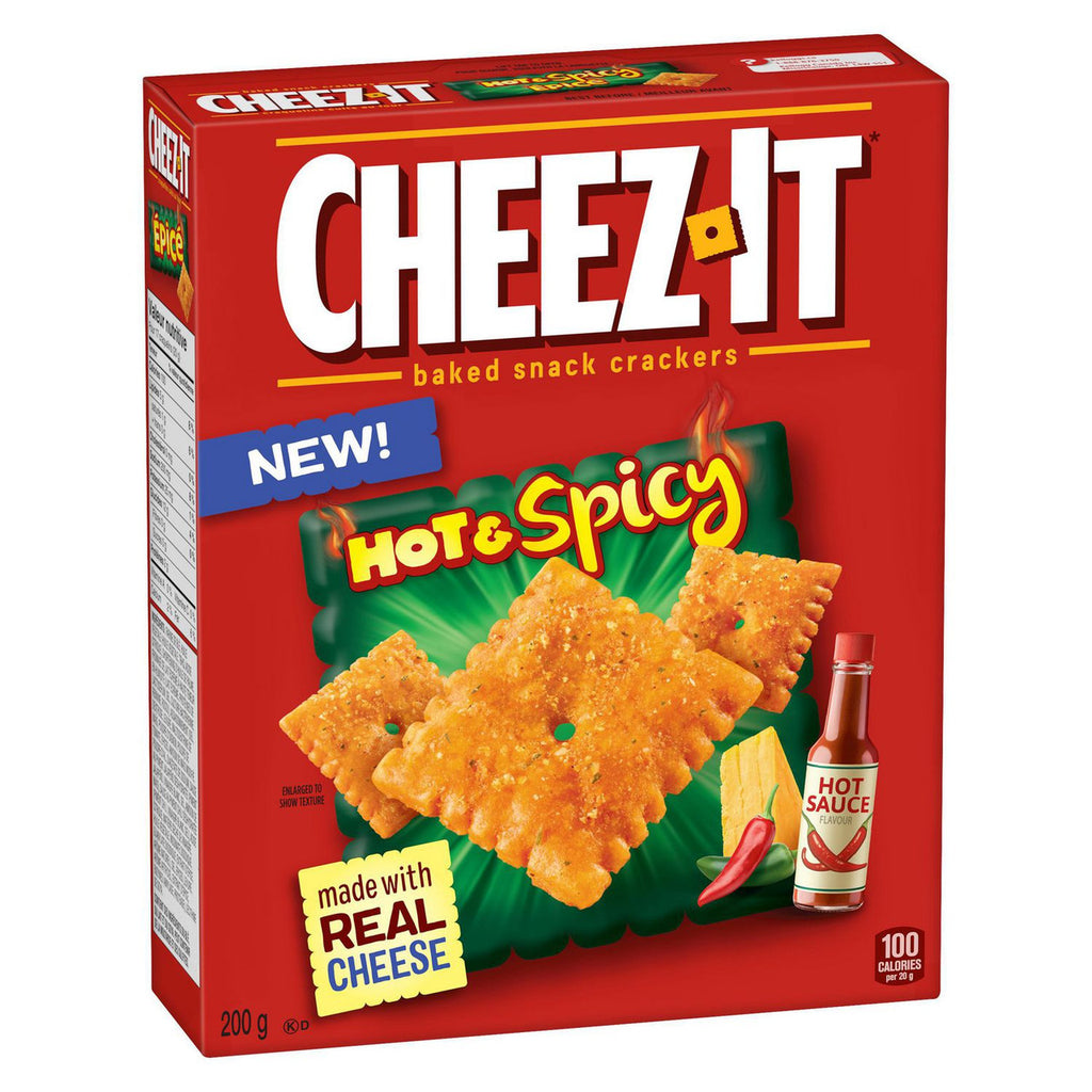 Cheez-It Hot & Spicy Cheese Crackers, 200g/7 oz. Box  {Imported from Canada}