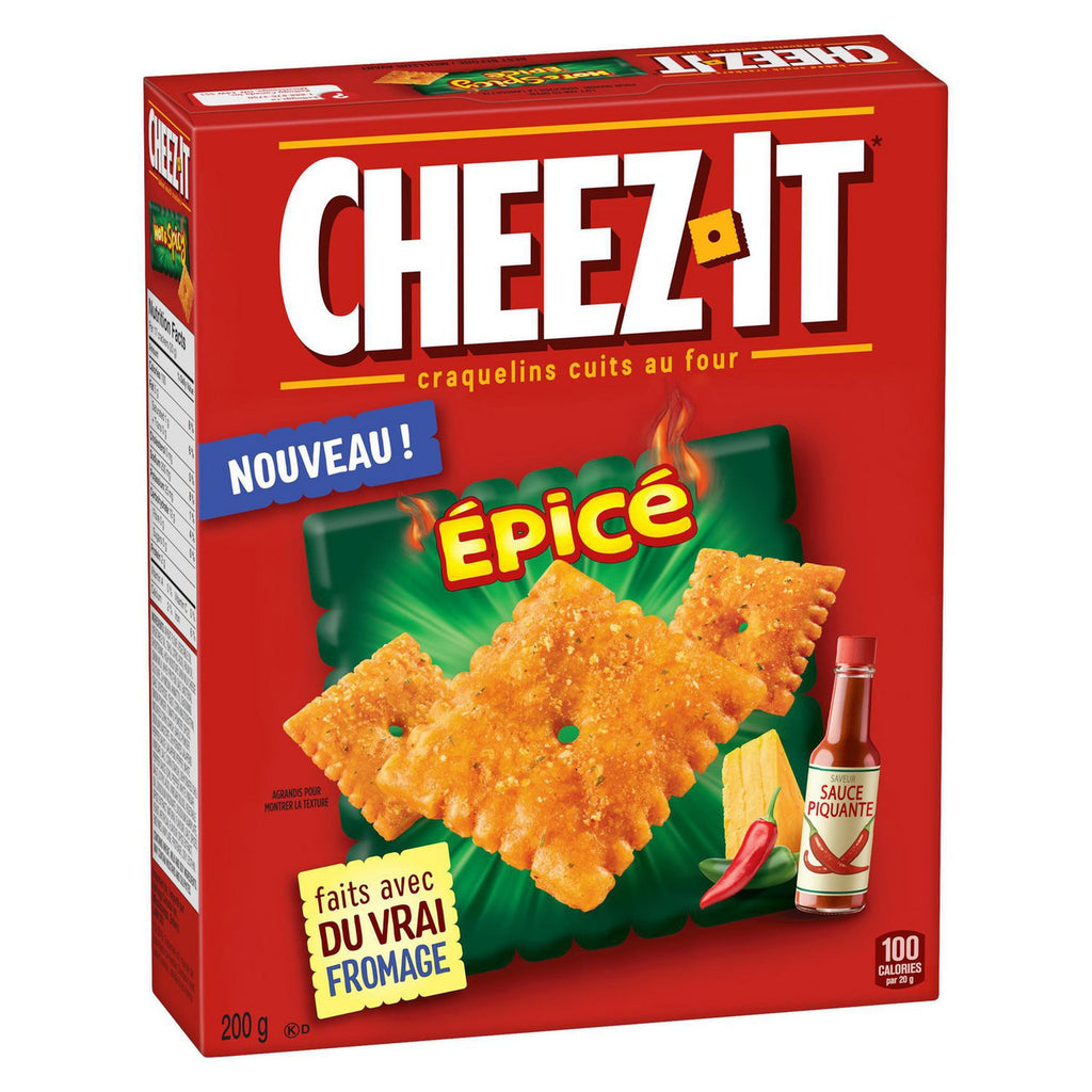 Cheez-It Hot & Spicy Cheese Crackers, 200g/7 oz. Box  {Imported from Canada}