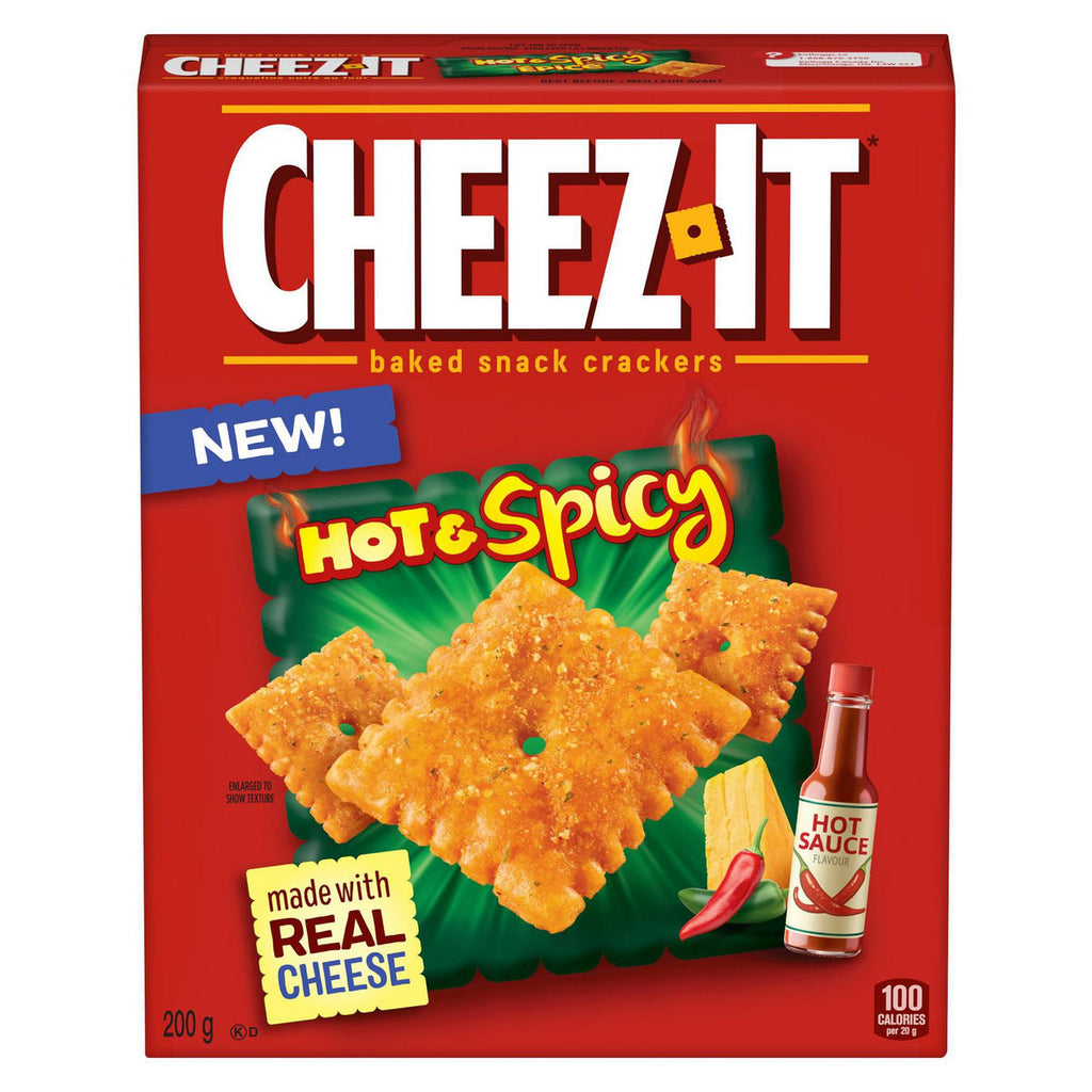 Cheez-It Hot & Spicy Cheese Crackers, 200g/7 oz. Box  {Imported from Canada}