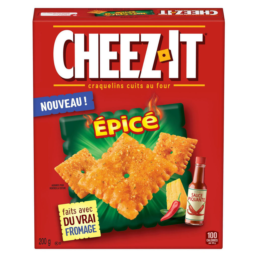 Cheez-It Hot & Spicy Cheese Crackers, 200g/7 oz. Box  {Imported from Canada}