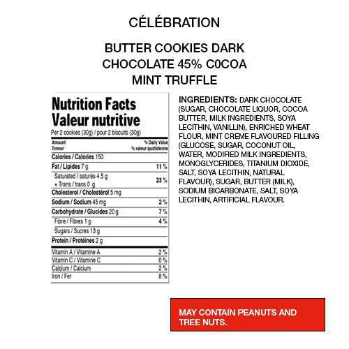 Leclerc Celebration Mint Truffle Cookies, 240g/8.5 oz.,{Imported from Canada}