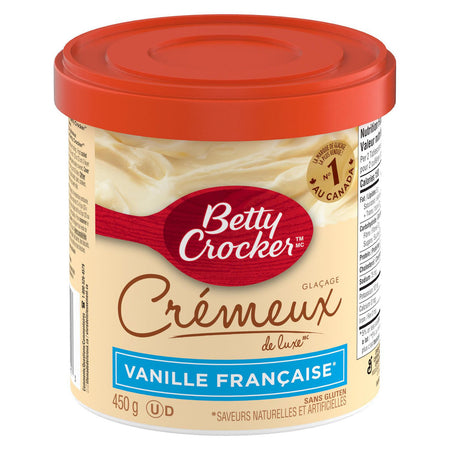 Betty Crocker Gluten Free Creamy Deluxe French Vanilla Frosting, 450g/15.75 oz. Jar {Imported from Canada}